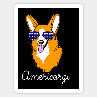 Cute Corgi Face Cogi Lover Independence Day - Americorgi Sticker